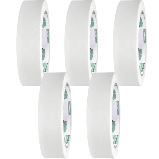 BookGuard 1 Inch White Premium Bookbinding Repair Cloth Tape, White Book Tape, Acid-Free Cloth Tape, Book Repair Tape, 15 Yard Roll - Case of 5