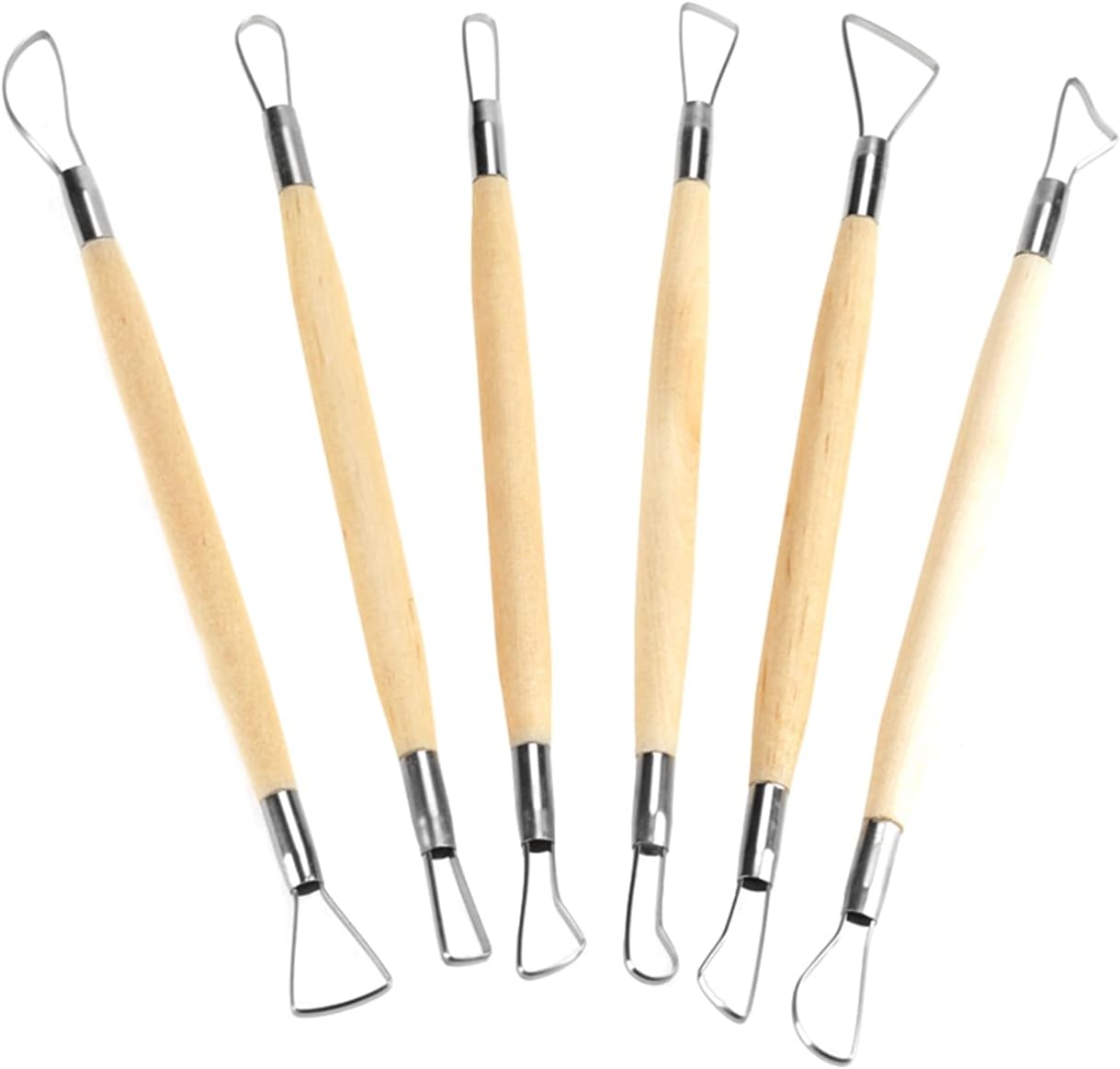 6Pcs Clay Sculpting Tools, Small Double Ended Wax Carving Clay Sculpting Loops Rakes Pottery Tools for Embossing, Carving Tools and Supplies