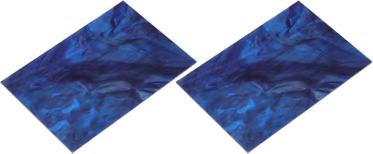 MECCANIXITY 2 Pcs Stained Glass Sheet Mosaic Tile 7.9 Inch x 5.9 Inch Dark Blue Stained Glass Sheets for Crafts DIY Art Project