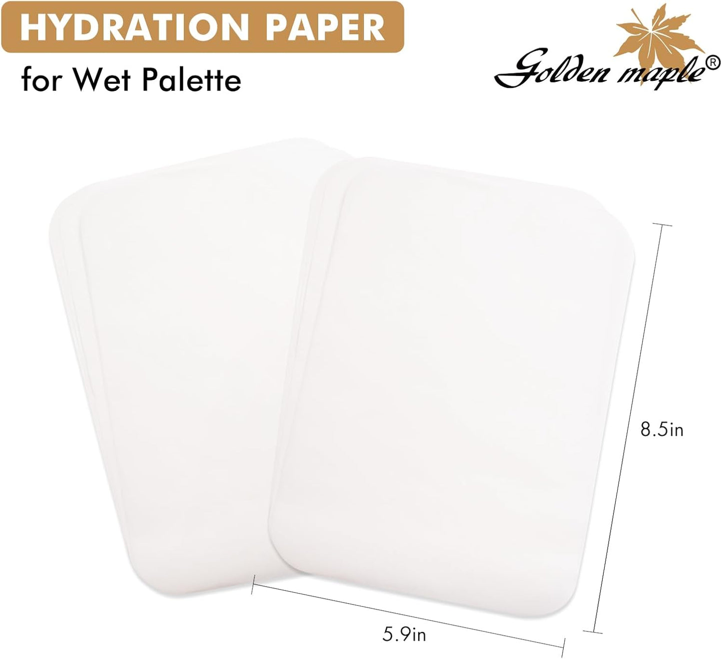 Golden Maple Wet Palette Paper, 100 Sheets Stay Wet Palette Paper Refill for Miniature & Model Painting and Acrylic Painting, DIY Craft, Keep Paint Wet Fresh, Size 8.5x5.9in