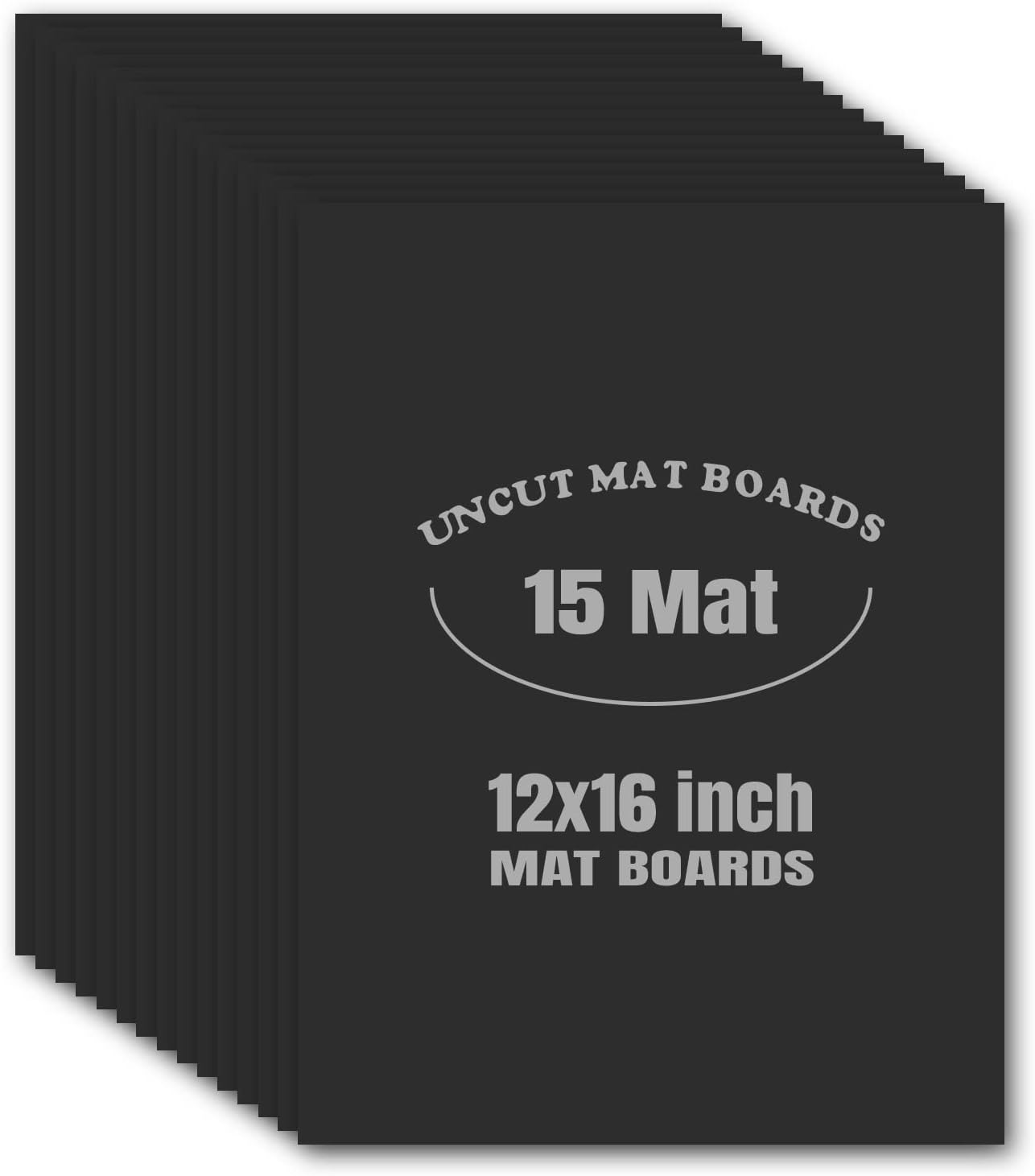 AUEAR, 15 Pack 12x16 Uncut Matte Boards Black Photo Mat Board Great for Picture Framing, Print, Artwork