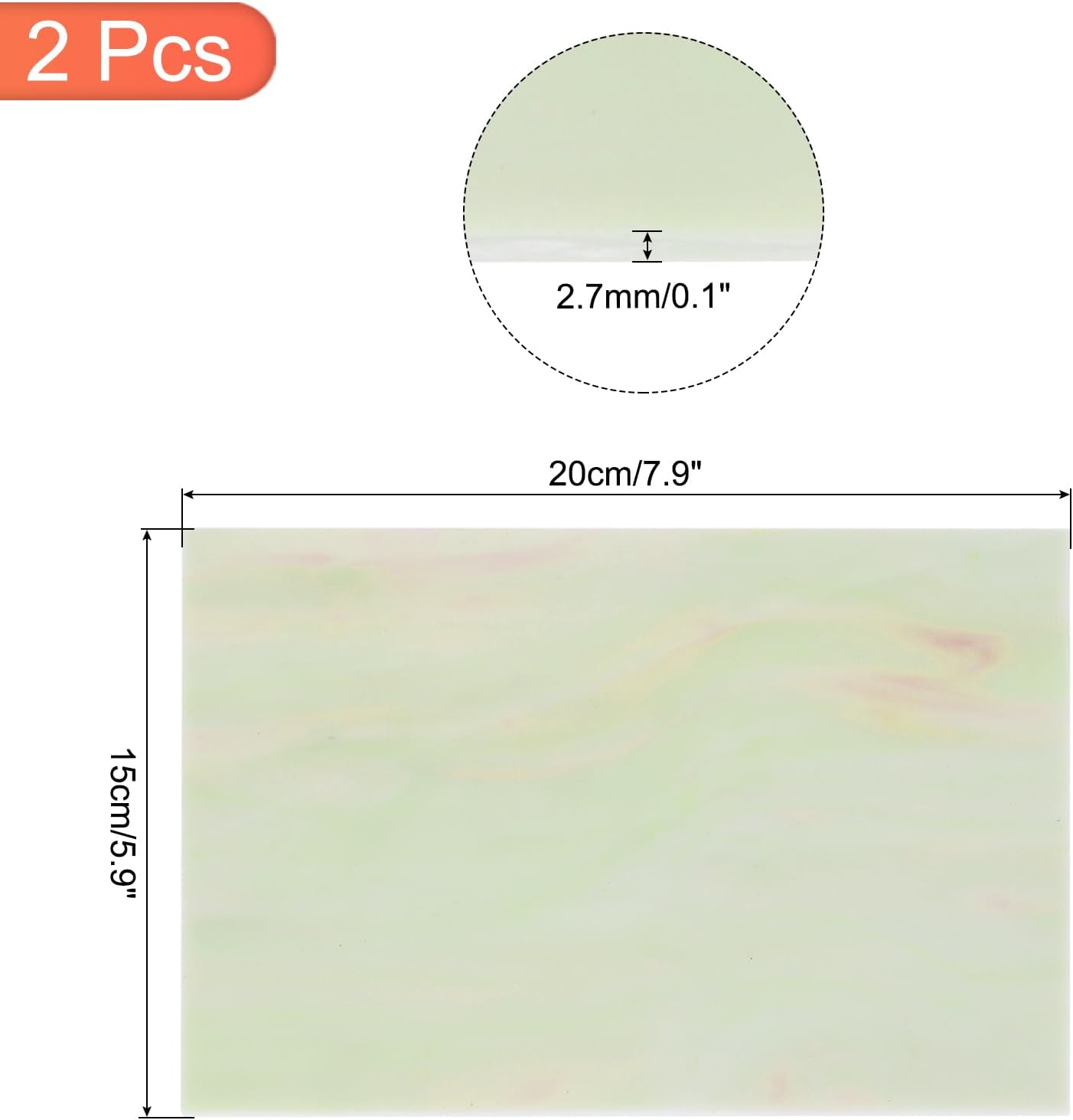 MECCANIXITY 2 Pcs Stained Glass Sheet Mosaic Tile 7.9 Inch x 5.9 Inch Rose Red Stained Glass Sheets for Crafts DIY Art Project