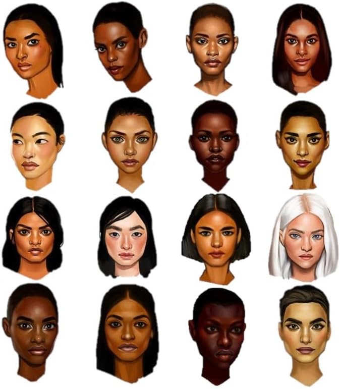 6PCS Skin Tone Markers Set, Double Tipped Soft Fine Tips and Brush Art Marker Set for Artist Adults Coloring Sketching (Deep)