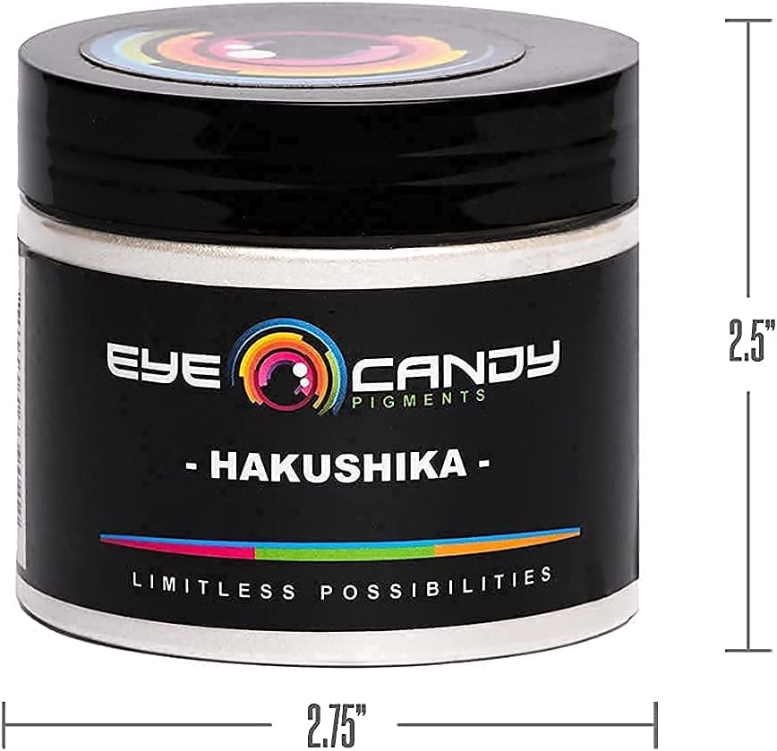Eye Candy Pigments Premium White Mica Powder - Hakushika White (50gr) - for Epoxy, Resin, Soap, Paint, Woodworking, Acrylic Pouring, Bath Bombs, Fishing Lures - DIY Arts and Crafts Additive