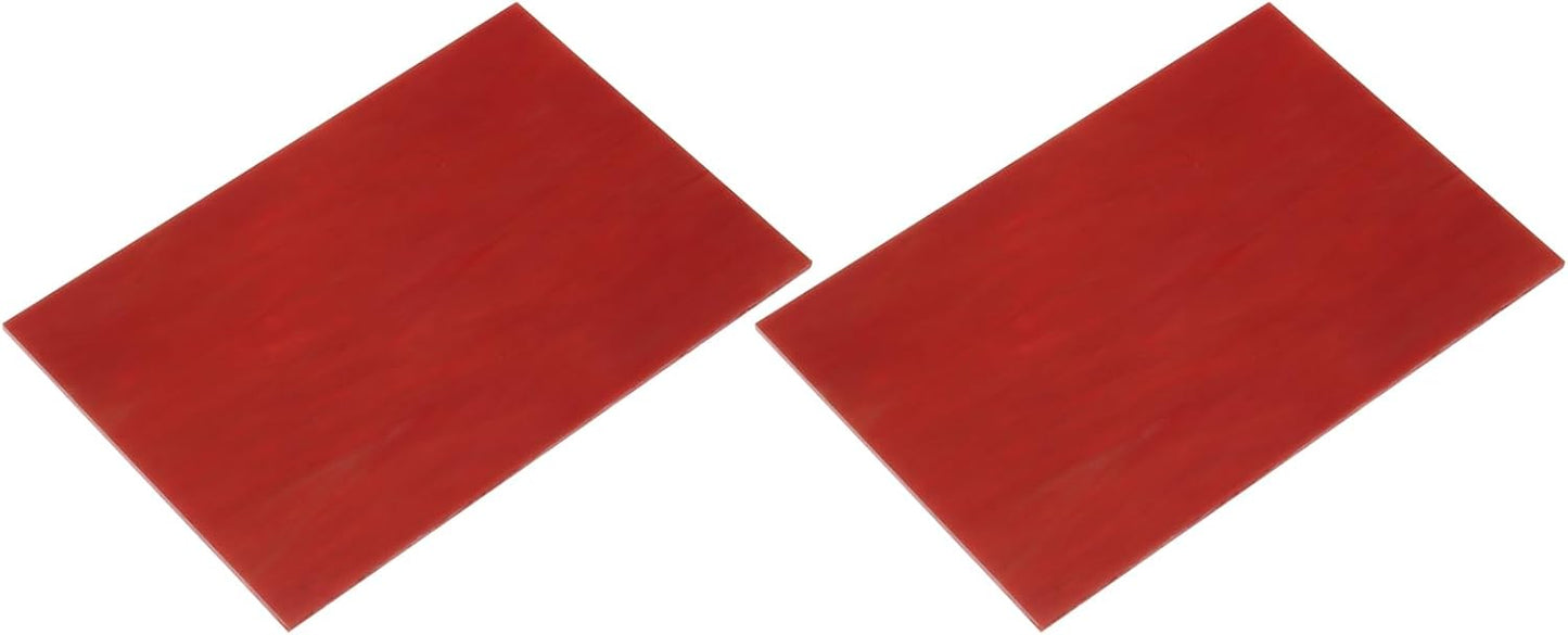 MECCANIXITY 2 Pcs Stained Glass Sheet Mosaic Tile 7.9 Inch x 5.9 Inch Deep Red Stained Glass Sheets for Crafts DIY Art Project