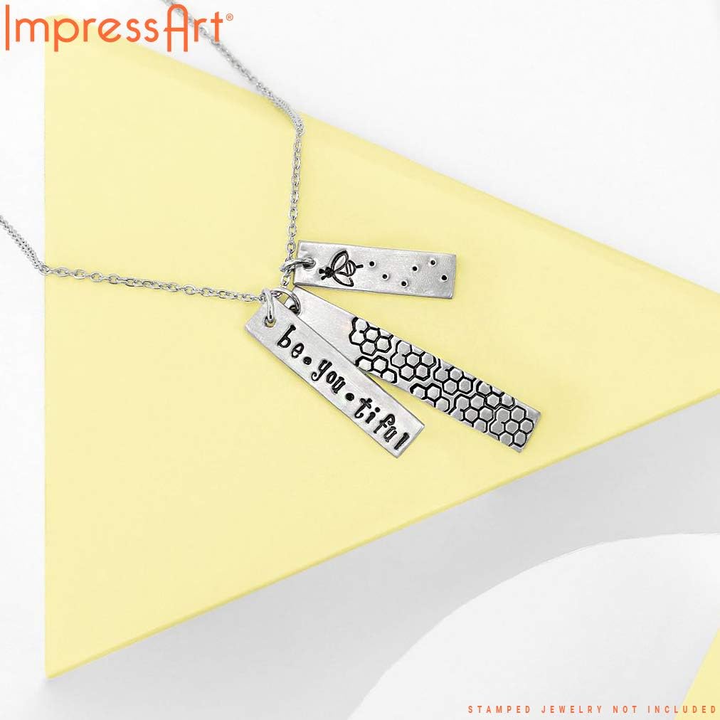 ImpressArt - Premium Metal Stamping Rectangle Blanks for Metal Stamping and Jewelry Making (24 Pack) (1/4" x 1 1/2" Rectangle Strip, Alkeme)