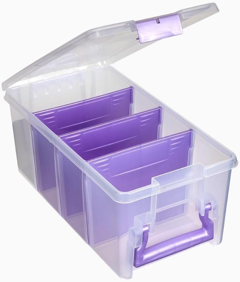 ArtBin Semi Satchel Portable Craft Organizer with 3 Dividers - Clear Plastic Storage Case for Art & Craft Supplies