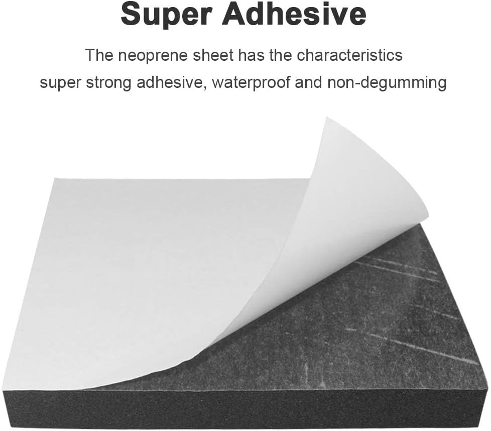 Foam Sheets with Adhesive Backing Foam Padding Neoprene Rubber Mat Closed Cell Sheet Anti-Slip Insulation Rubber Anti Vibration Square Pad (6" x 6" x 4/5", 4 Pcs)