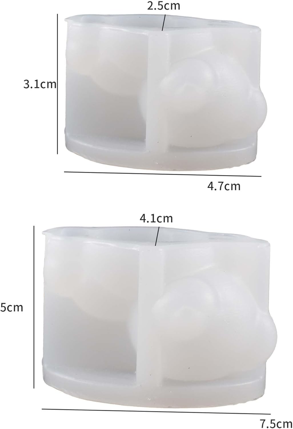 2 Pack Bear Silicone Molds for Candle Bear - Resin Casting Silicone Molds for Home Decor & Candle Making Wave Spiral Mold