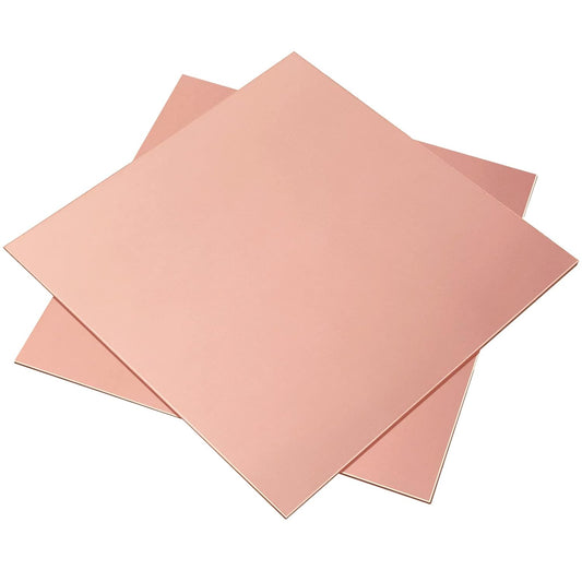 2 Pieces 99.9% Pure Copper Sheet, 6" x 6",18 Gauge(1mm) Thickness, Film Attached Copper Plate, Great for Jewelry, Crafts, modelers