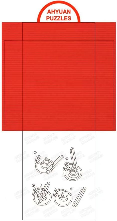 AHYUAN 24 Packs Large Metal Puzzles Brain Teaser IQ Wire Puzzles with Individual Backside Solution Paper Box Gift Package Educational Puzzle Games Toys Magic Trick Toy Party Favors for Kids Adults