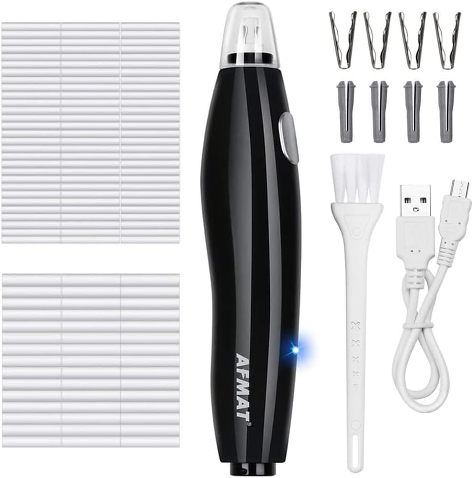 AFMAT EE04 Electric Eraser for Artists, Rechargeable Electric Eraser Kit, 140 Refills for Drafting, Electric Pencil Eraser - Battery Operated for Drawing Pencils, Crafts, Arts