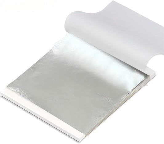 Luckymica Gold Leaf Sheets, 100 Pcs Adequate Gold Foil Sheets for Arts, Crafts, Decoration, Gilding, Paints, DIY, 5.5" x 5.5", Silver