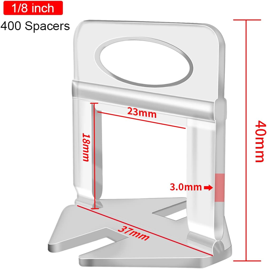 DGSL Tile Leveling System, 400-Piece Tile Spacers Clips 1/8 Inch Tile Tools, Tile Installation Tools for Professional Ceramic Tile and Stone Installation