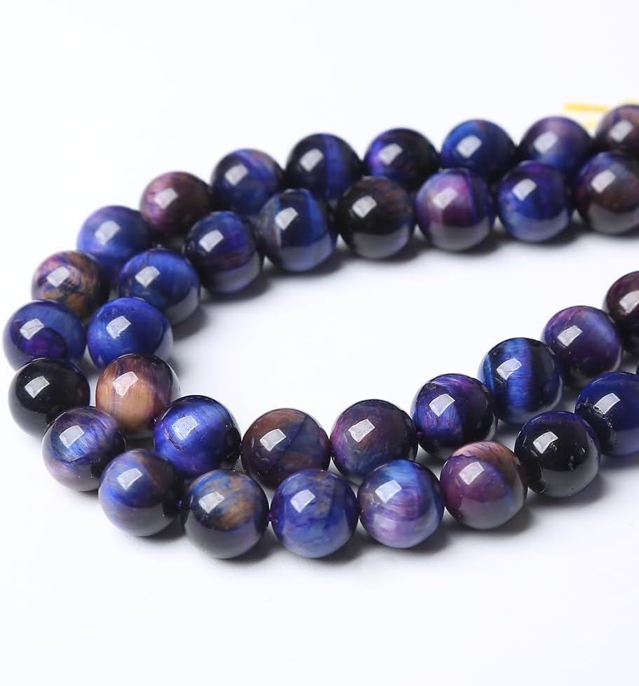 180PCS 4mm AAA Natural Tiger Eye Stone Beads Gemstone Round Spacer Loose Beads for Jewelry Making DIY Bracelet,Necklace, Earrings 2 Strand 32"