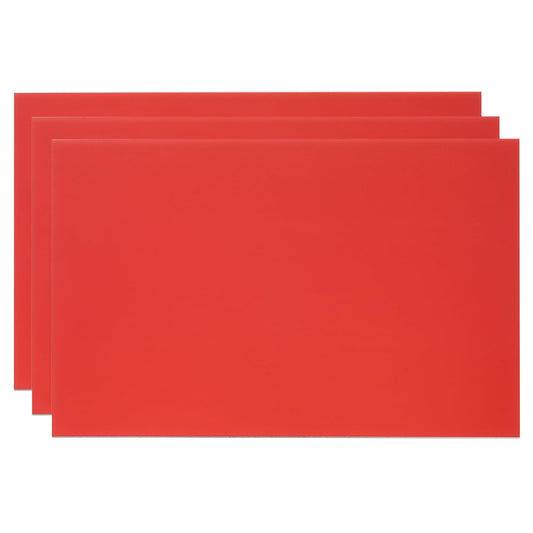 PATIKIL 8x12 Inch Anodized Aluminum Sheet Metal, 3Pcs Laser Plates Engraving Blanks 0.5MM Thin Rectangle for Crafting DIY House Laser Engraving, Red