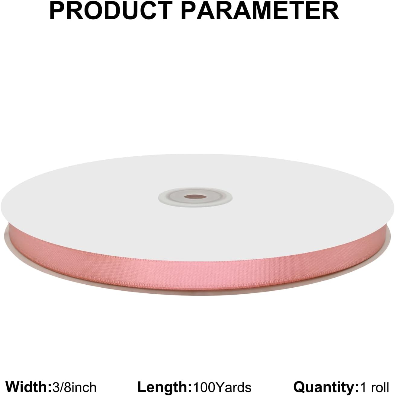 3/8" X 100 Yards Dusty Rose Satin Thin Ribbon Solid Color Double Faced Ribbons Perfect for Crafts Wedding Decor Bow Making Arts Sewing and More