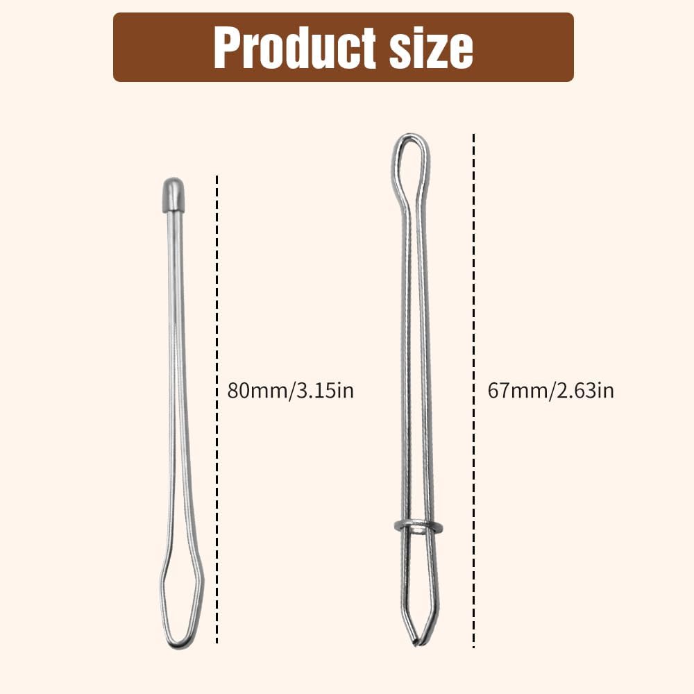 4 PCS DIY Rope Threader Clip, Drawstring Threader Tool Set, Sewing Loop Turner Hooks Metal Easy Pull Drawstring Threader with Tweezer Sewing Tool for Drawstring Replacement for Hoodies, Shorts, Pants