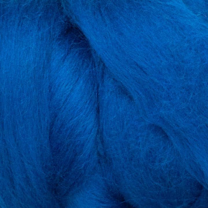 Colored Natural Wool roving, 8 OZ. Best Wool for Needle Felting, Wet Felting, handcrafts and Spinning. (Electric Blue)