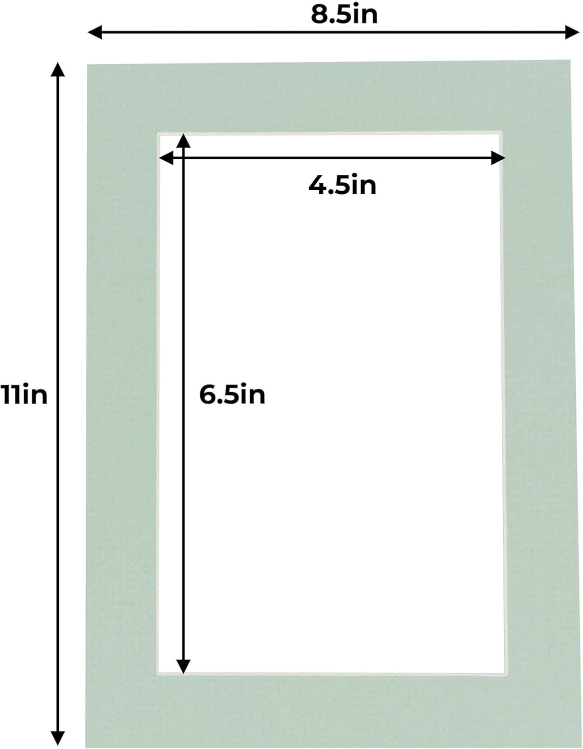 5x7 Mat for 8.5x11 Frame - Precut Mat Board Acid-Free Show Kit with Backing Board, and Clear Bags Honeydew Green 5x7 Photo Matte For a 8.5x11 Picture Frame Matboard for Framing, Pack of 25 Mats