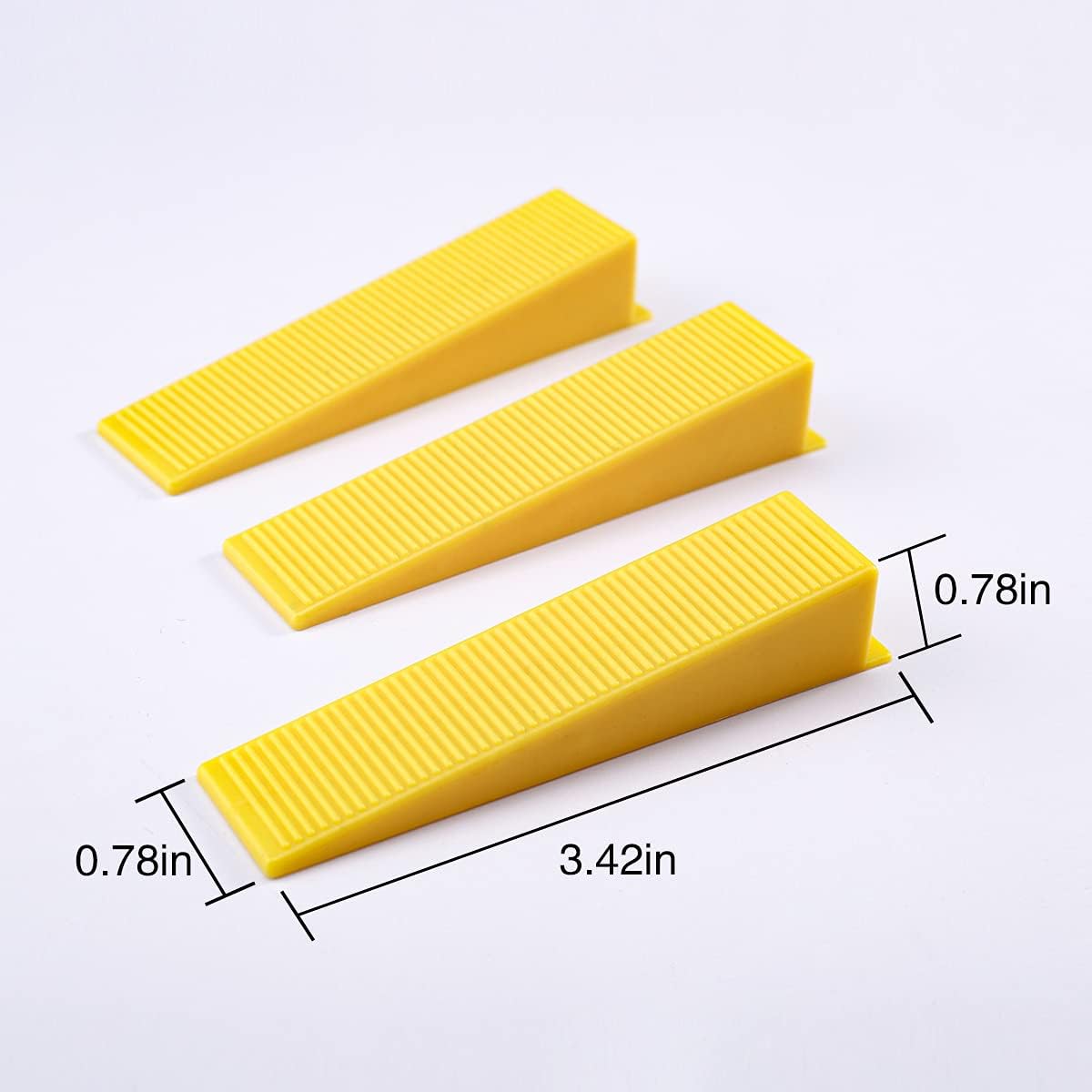 300 Pcs Reusable Leveling Wedges,Reusable Tile Leveling System Wedges for 1/8" Spacers,1/16" Spacers,1/32" Spacersand Tile Leveling System Kit,for Tile Leveler Installation(300yellow Reusable Wedges)