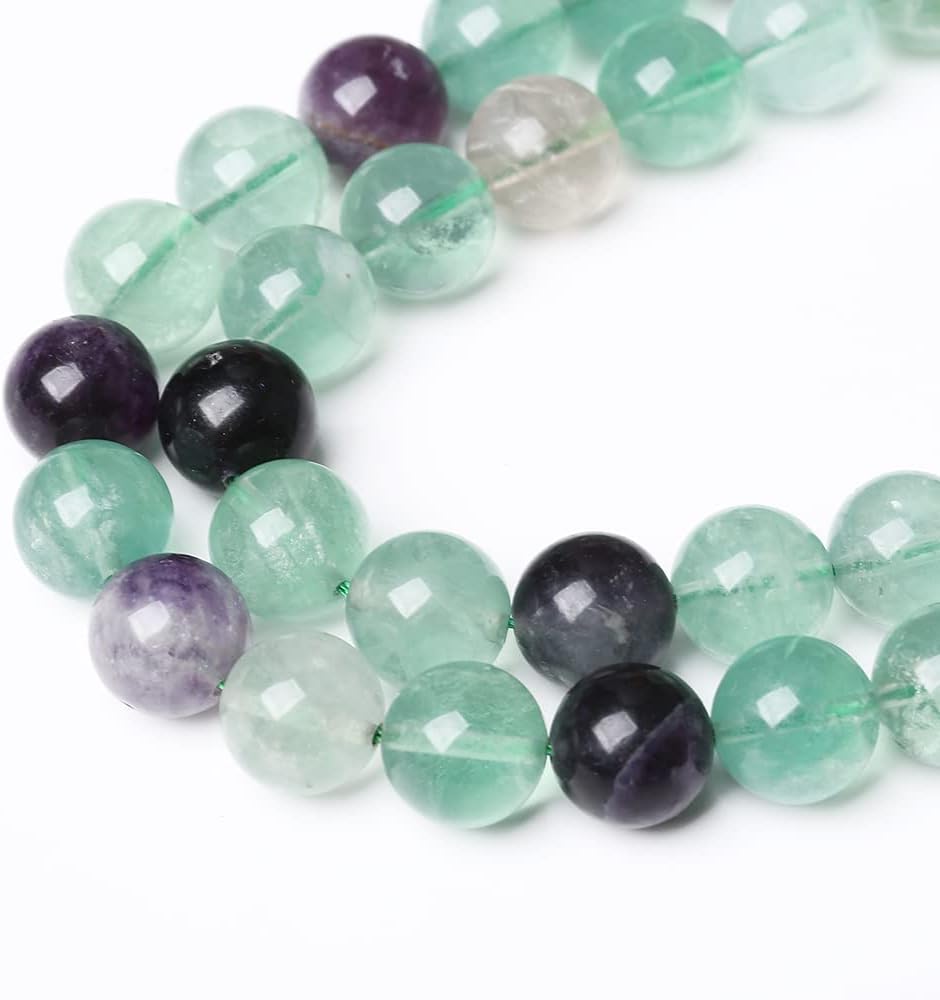 90pcs 4mm Natural Stone Beads Fluorite Gemstone Round Loose Beads for Jewelry Making DIY Bracelet Necklace 15"(Green Fluorite, 4mm)