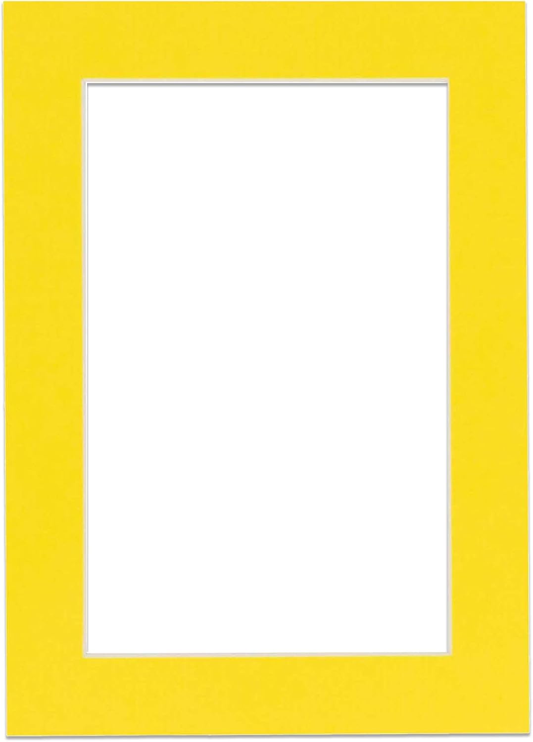 Pack of 25 Acid Free 8x10 Mats Bevel Cut for 5.5x8.5 Photos - Yellow Precut Matboards For Pictures, Photos, Framing - 4-ply Thickness