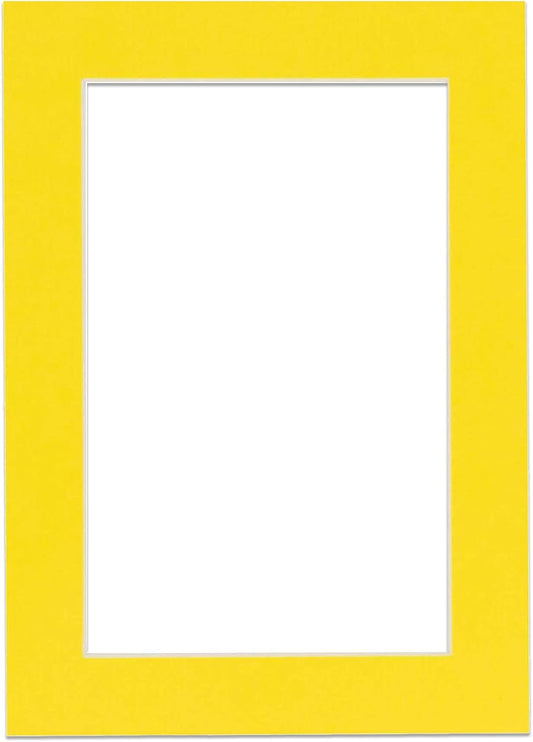 5x7 Mat for 8.5x11 Frame - Precut Mat Board Acid-Free Show Kit with Backing Board, and Clear Bags Yellow 5x7 Photo Matte Made to Fit a 8.5x11 Picture Frame Matboard for Framing, Pack of 1 Mat