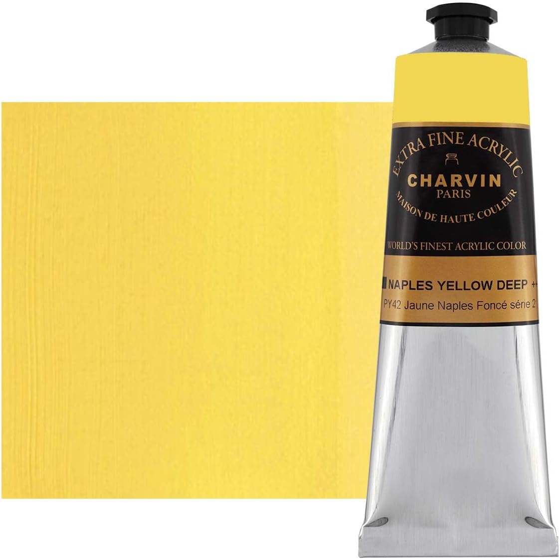 Charvin Extra Fine Professional Artist Acrylic Paint Colors, Nature Themed Hues, 150ml Naples Yellow Deep