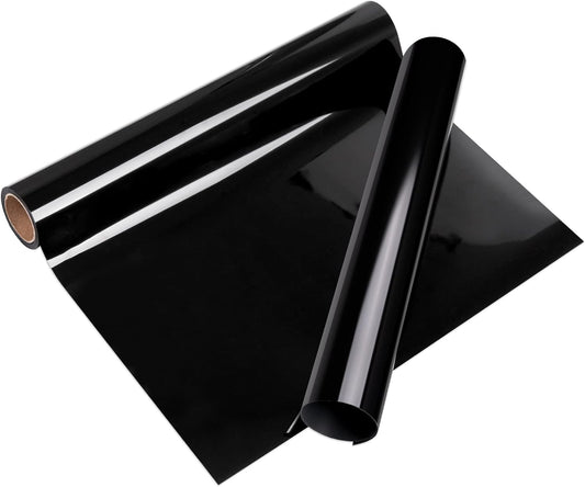 VINYL FROG Heat Transfer Vinyl Roll HTV Vinyl - 12" x5ft Black Iron on Vinyl for T-Shirts, Heat Press Vinyl for DIY Craft Designs (Black)