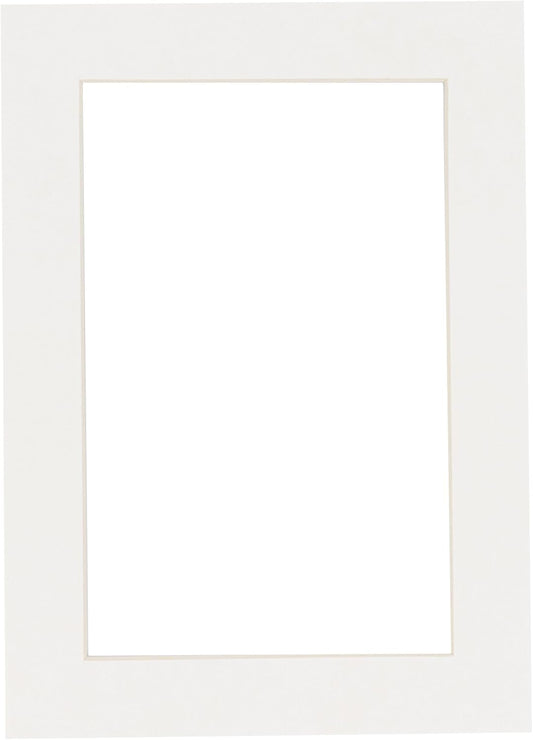 Poster Palooza 8.5x11 Mat Bevel Cut for 7x9 Photos - Acid Free Textured White Precut Matboard - For Pictures, Photos, Framing - 4-ply Thickness