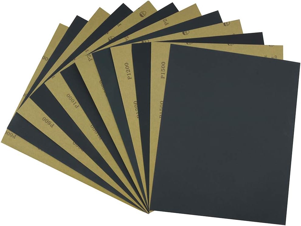 Sandpaper Sheets 9 x 11 Inch 30PCS, Wet Dry Sandpaper Assortment 600/800/1000/1200/1500/2000 Fine Grit, Silicon Carbide Abrasive Sand Paper for Automotive Polishing, Metal Sanding