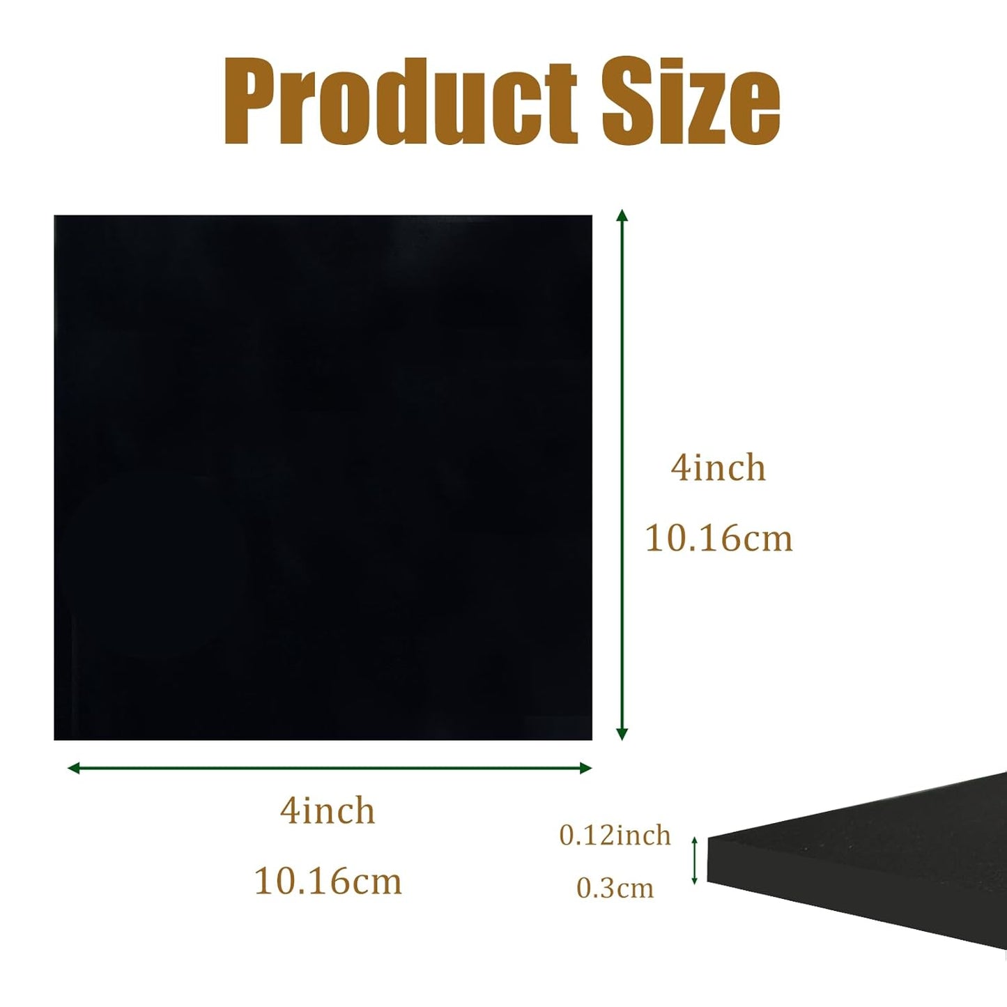 4 Pieces Anti Vibration Pads 1/8 in Thick X 4 in X 4 in, Neoprene Rubber Pads, Hard Rubber Block for Anti-Slip, Shock Absorption, Protection