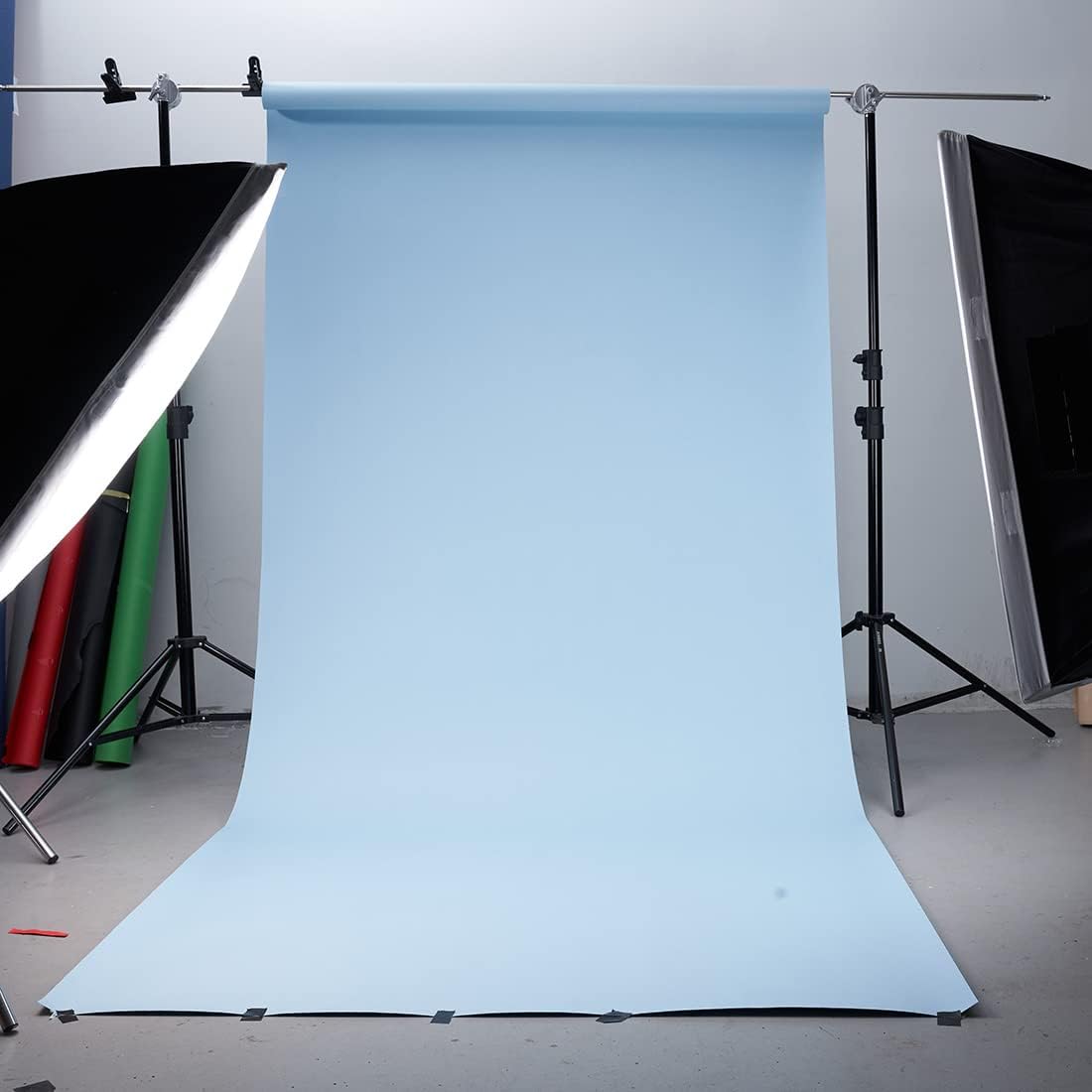 Yizhily Seamless Photography Photo Backdrop Background Paper Roll for Photoshoot 53 inches Wide x 16 feet Long, Lite Blue