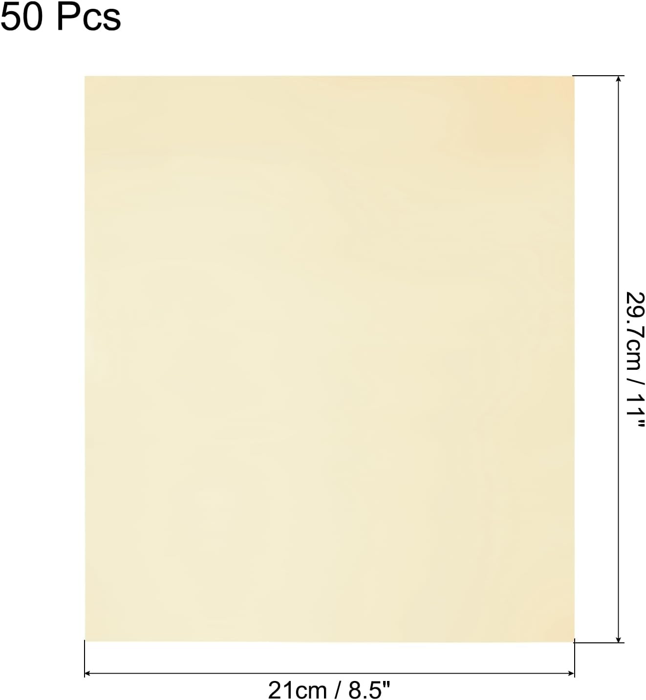 MECCANIXITY 50 Pack Toner Reactive Foil ,Deco Foil Transfer Sheets 8.5"x11" A4 Hot Foil Paper for Laser Printer Scrapbooking Heat Transfer DIY Craft,Light Golden