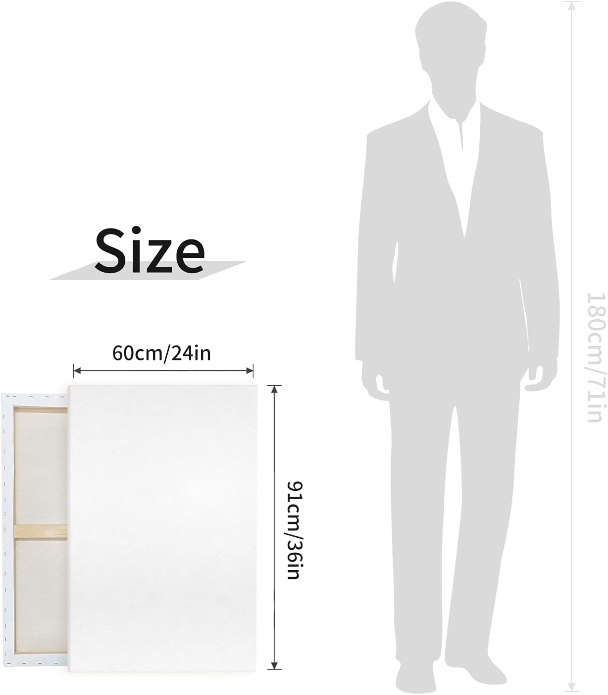 Pre Stretched Canvases for Painting 24x36 2 Pack Large Blank Canvas Boards for Acrylic Pouring and Oil Painting, 100% Cotton, 5-Time Gesso Primed