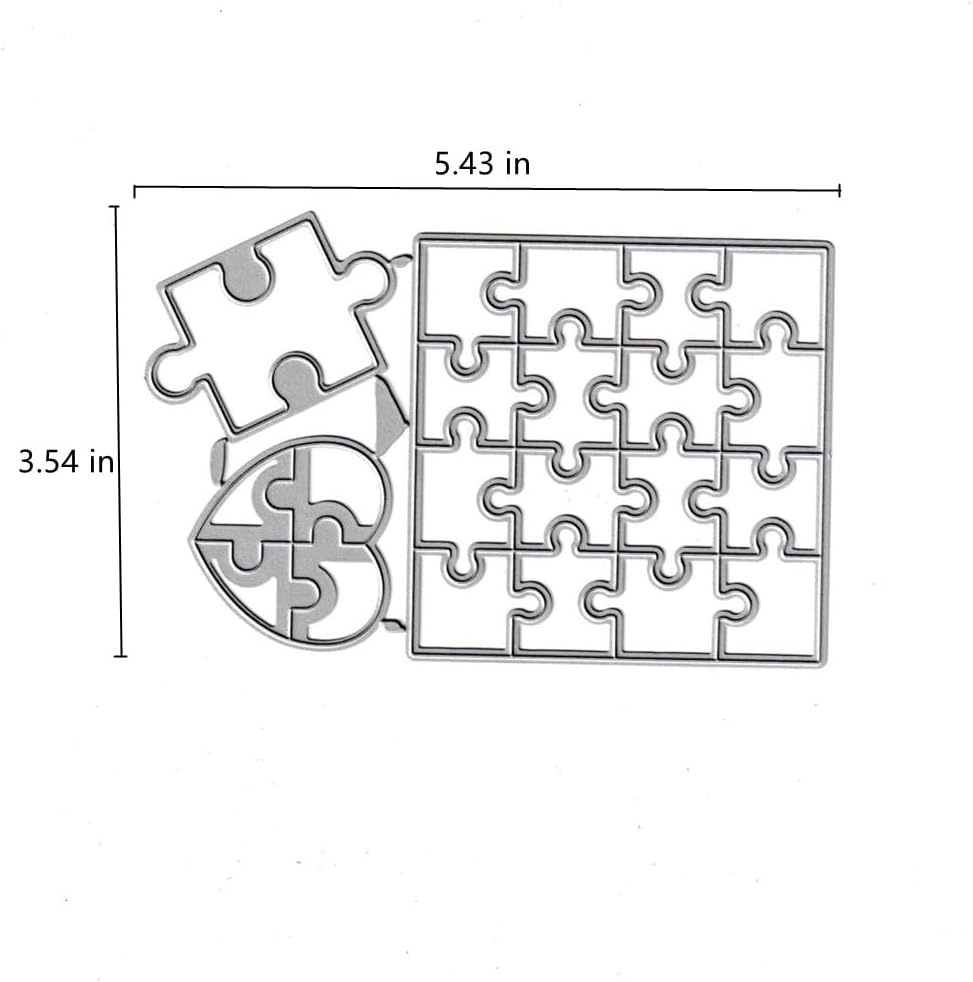 Square Jigsaw Puzzle Cutting Dies,Love Heart Jigsaw Puzzle Die Cuts Metal Embossing Stencils Template Mould for Card Scrapbooking and DIY Craft Album Paper Card Decor