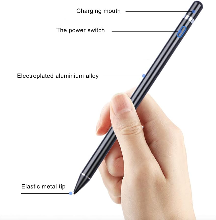 Stylus Pen for iOS Android Touch Screens Pencil Compatible with iPad/iPad Pro/Air/Mini/iPhone/Cellphone/Kindle/Apple Tablet Drawing Pencil (White)
