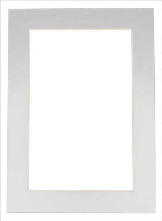 8.5x11 Mat Bevel Cut for 7x9 Photos - Acid Free Metallic Silver Precut Matboard - for Pictures, Photos, Framing - 4-ply Thickness
