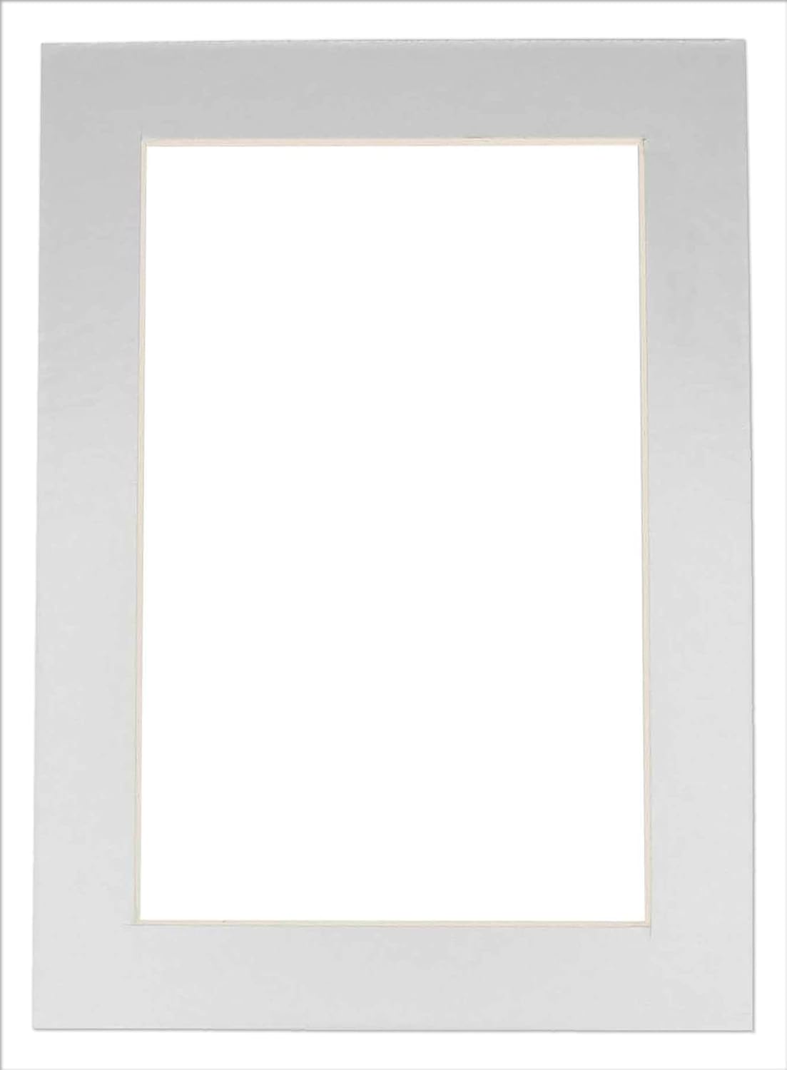 6x8 Mat for 8x10 Frame - Precut Mat Board Acid-Free Show Kit with Backing Board, and Clear Bags Metallic Silver 6x8 Photo Matte Made to Fit a 8x10 Picture Frame Matboard for Framing, Pack of 1 Mat