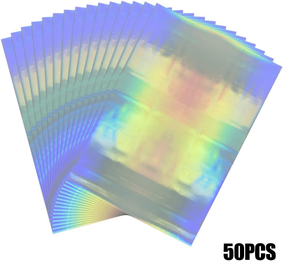 300 Pieces Toner Reactive Foil 6 Assorted Color Foil Paper Sheets for Arts Crafting Foil Plate Card Making Decoration Hot Foil Roll Transfer Foil Sheet for Craft Cardstock DIY Card Invitation Supplies