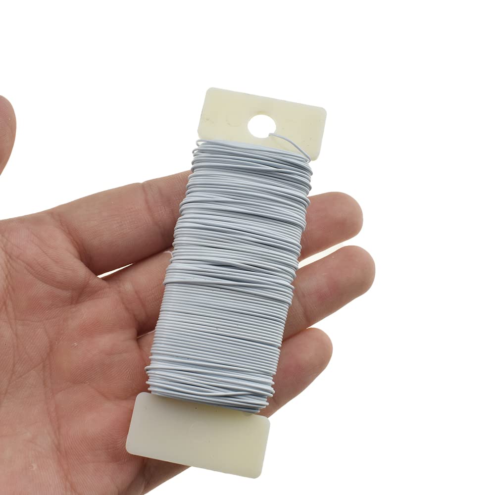 HAHIYO 22Gauge White 1Roll Total 38Yards(115Feet) Metal Floral Wire Flexible Paddle Wire Florist Wire Garden Wire for Crafts Christmas Wreaths Tree Flower Arrangement Bouquet Wrapping Wedding DIY