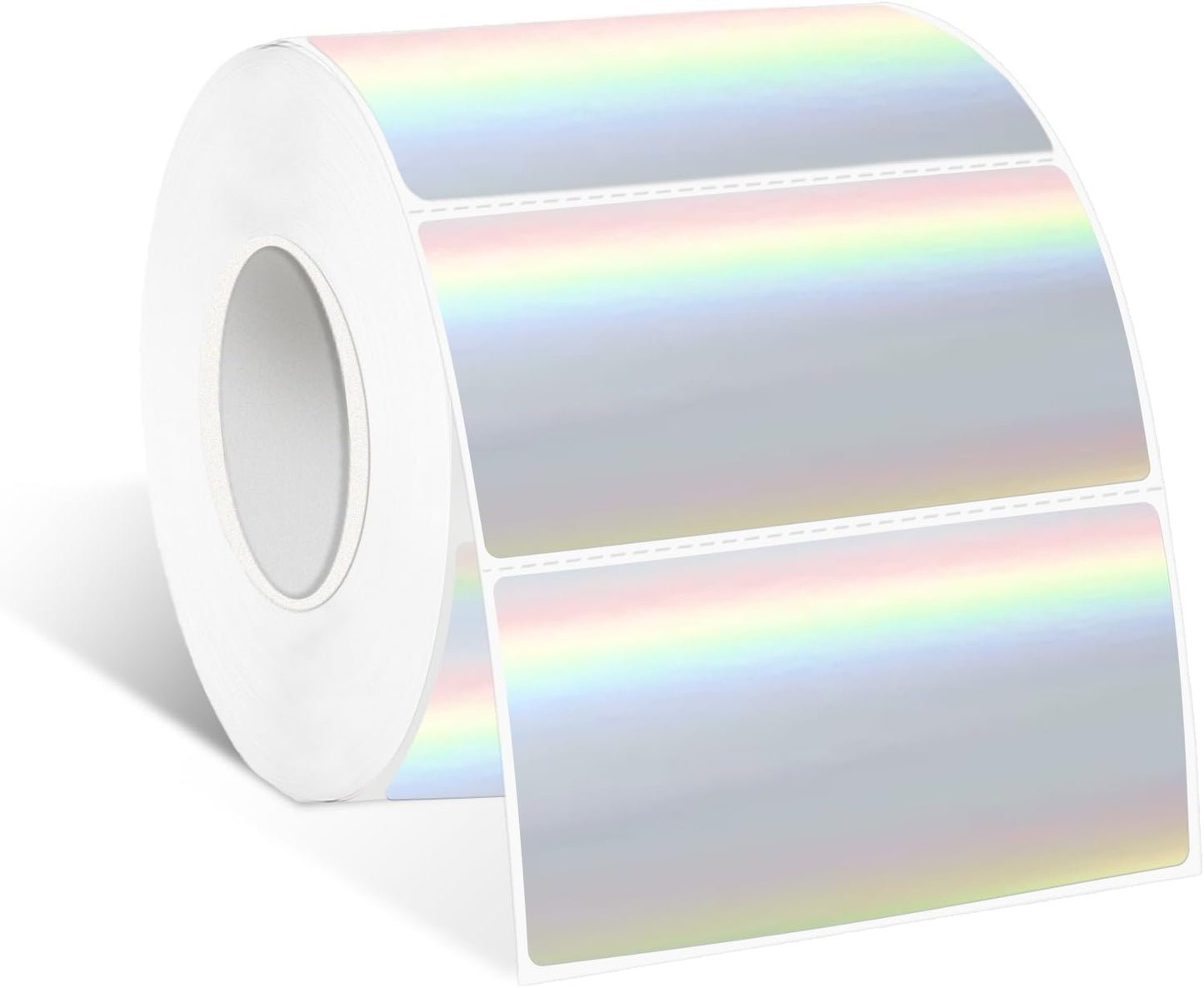 1.25" x 2.25" Holographic Thermal Label Stickers,Printable Rainbow Glitter Thermal Printer Sticker Labels for Gift Wrapping, Self-Adhesive Name Price Tag DIY Custom Logo Design (500 pcs)