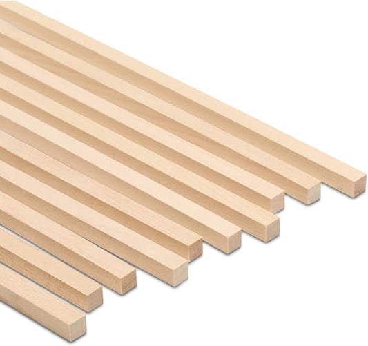 Wood Square Dowel Rods 3/8-inch x 36 Pack of 50 Wooden Craft Sticks for Crafts and Woodworking by Woodpeckers