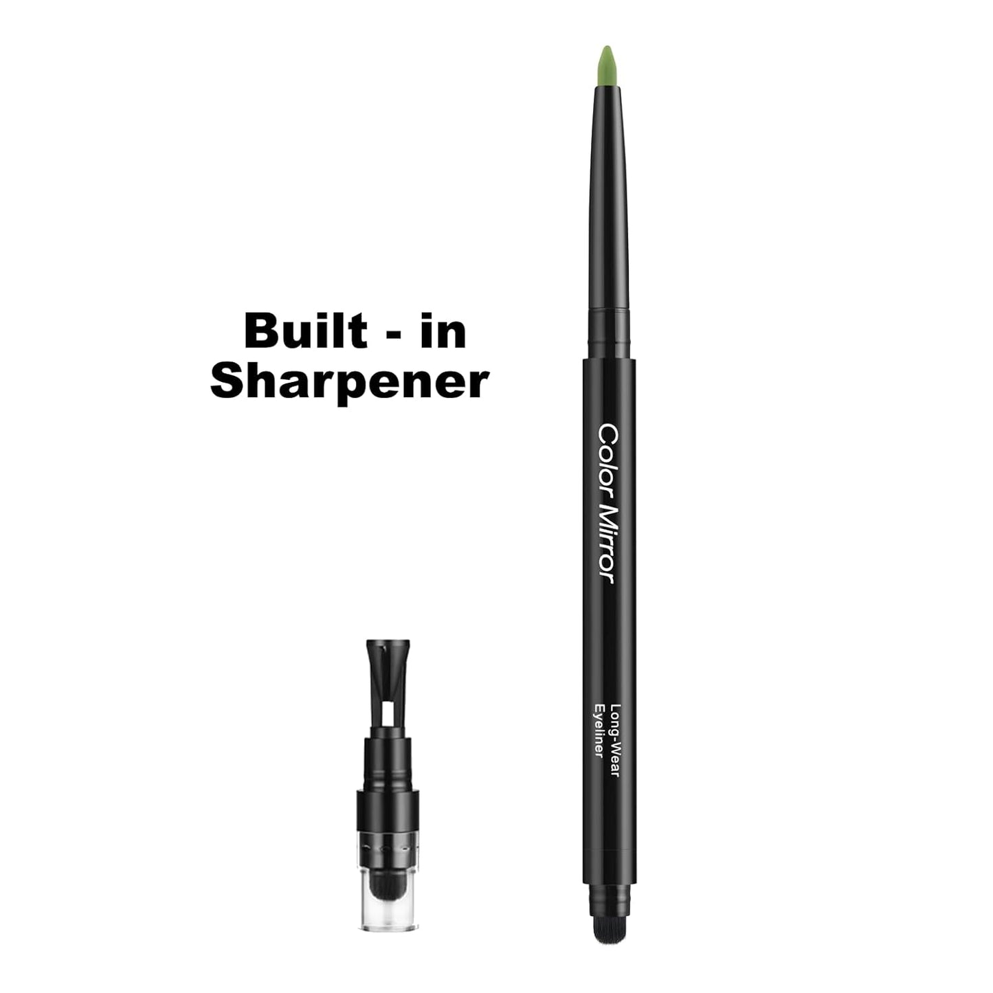 Smudge Proof Eyeliner, Waterproof Retractable Eye liner with Brush, Matte and Shimmer Eyeliner Pencil, Creamy Texture, Long lasting & Smooth(15 Wheatgrass Matte)