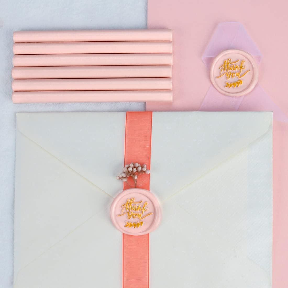 16 PCS Dirty Pink Small Glue Gun Sealing Wax Sticks for Mini Glue Gun, Make Wax Seals for Wedding Invitations/Thanks Card/Envelopes/Teenager Girls Xmas Gift Wrapping/Baby Shower Card Gifts