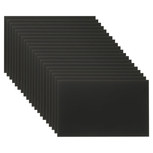 PATIKIL 2.1x3.3 Inch Anodized Aluminum Sheet Metal, 20Pcs Laser Plates Engraving Blanks 0.5MM Thin Rectangle for Crafting DIY House Laser Engraving, Black