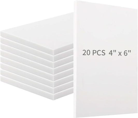 ZOENHOU 20 Pcs 4" x 6" White Rubber Carving Blocks, Soft Rubber Crafts Rubber Stamping Blanks, Linoleum Blocks for Printmaking