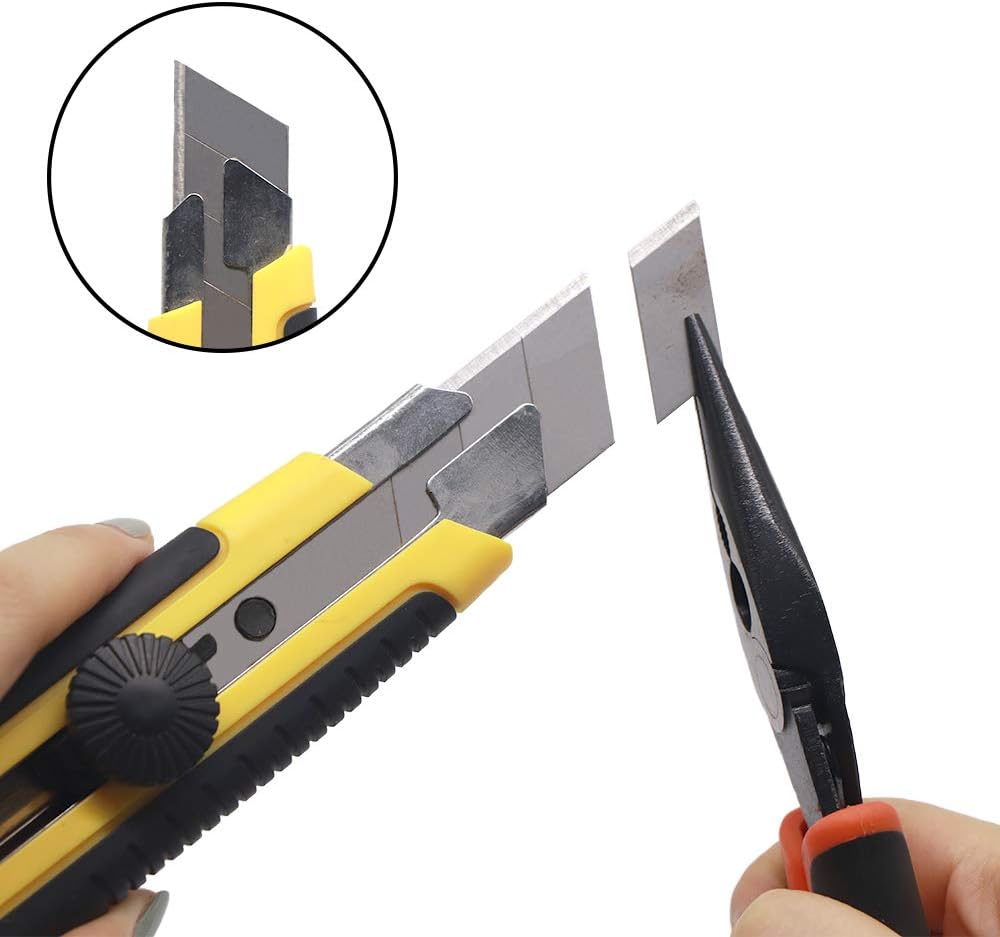 24 Pack Utility Knife, Retractable Box Cutter for Cartons, Cardboard and Boxes, 25mm Wider Razor Sharp Blade, Smooth Mechanism, Perfect for Office and Home use