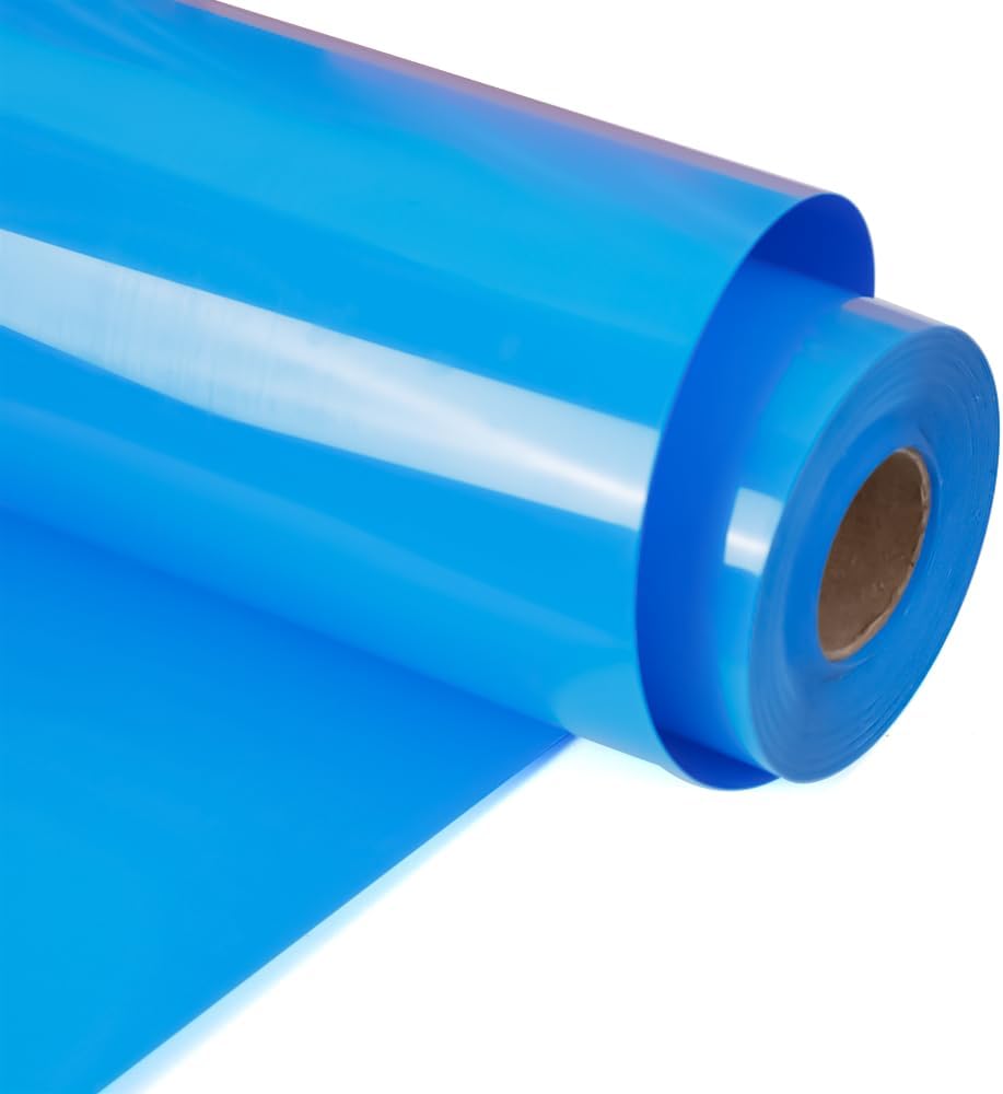 RENLITONG Matte Lake Blue Iron on Vinyl Roll - 12Inch x 13ft HTV Heat Transfer Vinyl for T-Shirt, HTV Rolls for All Cutter Machine - Easy to Cut & Weed for Heat Transfer Design